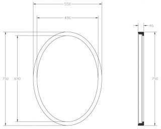 Зеркало с подсветкой ABBER Stein AS6610BR 55см коричневый